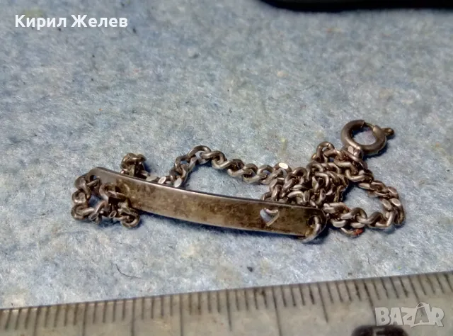 КРАСИВА РОМАНТИЧНА СРЕБЪРНА ГРИВНА със СЪРЧИЦЕ СРЕБРО ВИСОКА ПРОБА СТАРА МАЙСТОРСКА ИЗРАБОТКА 48897, снимка 9 - Гривни - 49001841