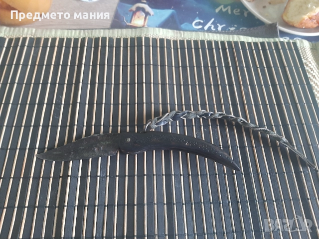 Старинно сгъваемо ножче сойка  – ръчна изработка, с патина
