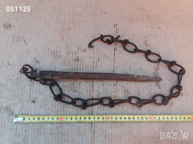кован възрожденски клин, окова за животни , снимка 9 - Антикварни и старинни предмети - 37015251