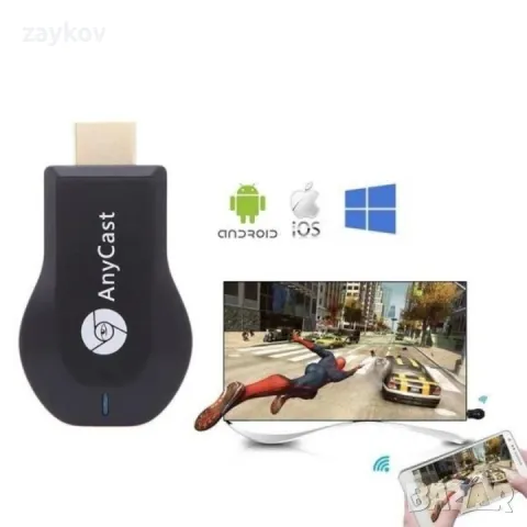 WiFi TV stick Anycast HD за безжично свързване на телефон, таблет с телевизор, снимка 2 - Друга електроника - 48999879