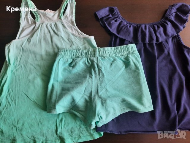 блузки за момиче 3 бр, потничета 2 бр, комплект потник и панталонки, общо 16лв, снимка 7 - Детски тениски и потници - 40746712