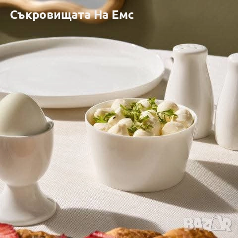 🆕️Голям Сервиз за Закуска от 38части Karaca Stream Pure Favaro Бял Порцелан На Супер Цена : 97лв.🎁, снимка 7 - Сервизи - 52370405