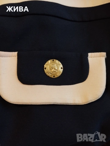 FRANZ MARI елегантна дамска рокля т.синя на точки, снимка 7 - Рокли - 54036458