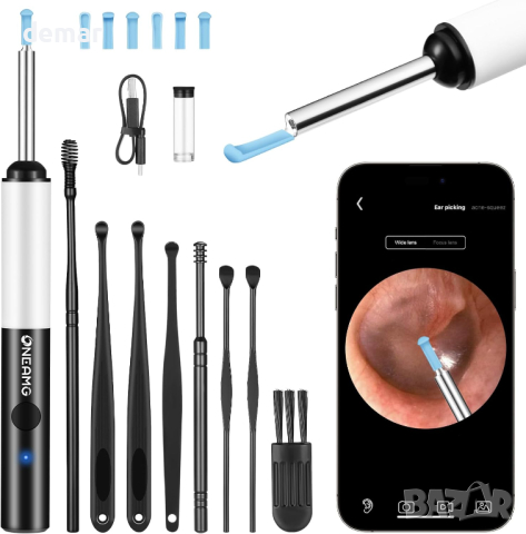 Комплект за премахване на ушна кал OneAmg 1920P HD отоскоп с камера