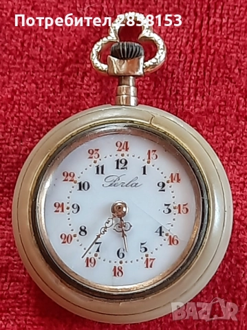 Старинен Швейцарски джобен часовник с корпус от седеф 1900 г
