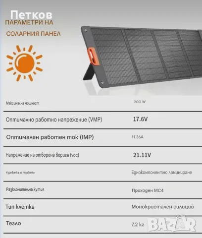 Соларен панел 200 вата, снимка 2 - Къмпинг осветление - 55852363