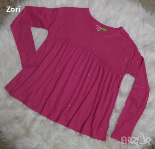 Изключително красива цикламена блестяща блуза, снимка 1 - Детски тениски и потници - 40323939