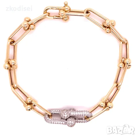 Златна дамска гривна Tiffany & Co. 11,32гр. 19,5см. 14кр. проба:585 модел:43480-5, снимка 3 - Гривни - 56250937