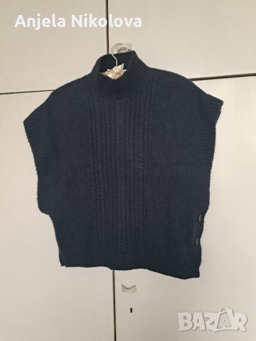 Пуловер без ръкави, паднало рамо , снимка 2 - Блузи с дълъг ръкав и пуловери - 42784352