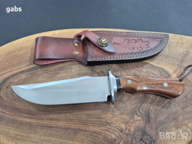 Ръчно изработен ловен нож с кожена кания,LN434, снимка 2 - Ножове - 52949939