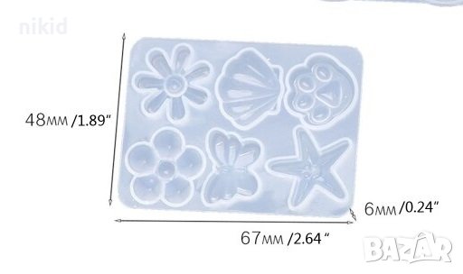 Нежни мида звезда цвете пеперуда лапа силиконов молд форма фондан смола бижута декор, снимка 4 - Форми - 38147688