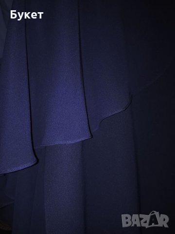 Официална тъмно синя рокля с кристали, снимка 3 - Рокли - 35265724