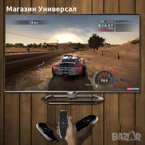 Безжична въздушна мишка и светеща клавиатура за телевизор, компютър, лаптоп, дистанционно, жироскоп, снимка 6 - Дистанционни - 29386458