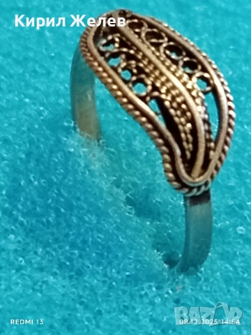 Винтидж сребърен пръстен филигранна изработка ювелирна изработка 52410, снимка 5 - Пръстени - 52690919