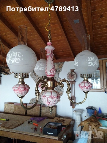 Старинен полилей, снимка 2 - Антикварни и старинни предмети - 54268345