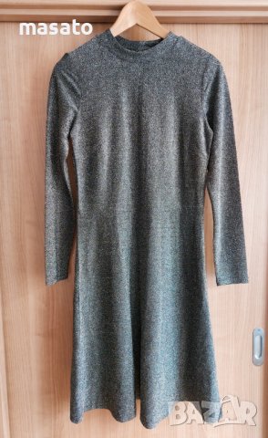 Saint Tropez - сива лъскава рокля, снимка 2 - Рокли - 39894512