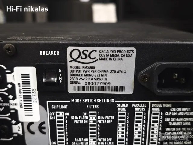 крайно стъпало усилвател QSC RMX 850, снимка 7 - Ресийвъри, усилватели, смесителни пултове - 56004436