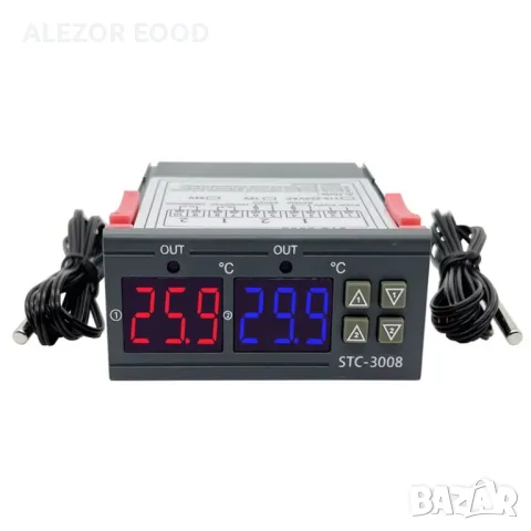 Терморегулатор двоен -55 до +120°C, захр.220VАC, 2 изх. 230VAC/10А NO, 4256