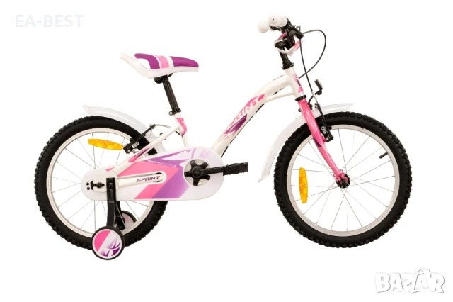 🚲✨ Детски велосипед ALICE 18 — бяло с розово и лилаво! 💗💜, снимка 1