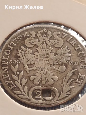 Сребърна монета 20 кройцера 1775г. Кремниц Римска империя , снимка 8 - Нумизматика и бонистика - 42871577