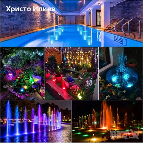 Комплект 4 водоустойчиви LED лампа лампи с дистанционни, снимка 6 - Лед осветление - 55998425