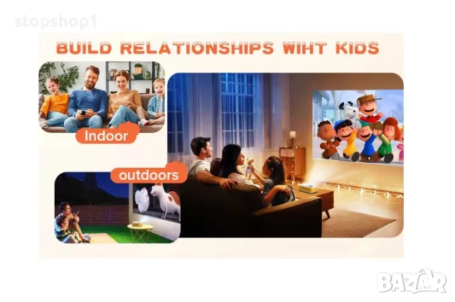 Портативен Мини Проектор, Zenwire, A10, Led, Full HD, 1080p, USB, 1800lm, 2000: 1, 100 Инча, HDMI / , снимка 2 - Плейъри, домашно кино, прожектори - 49990710