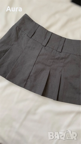 Grey pleated skirt, снимка 3 - Поли - 51779996