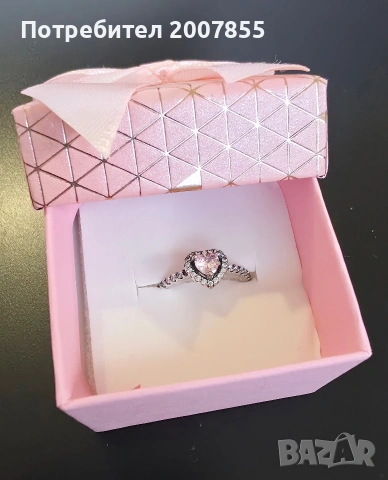 Пръстен със сърце Pandora , снимка 6 - Пръстени - 54149124