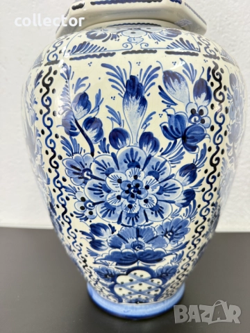 Порцеланова ваза / урна - Делфт. №7481, снимка 4 - Антикварни и старинни предмети - 52048216