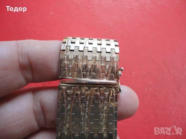 Уникална позлатена гривна 18 к 0750, снимка 5 - Гривни - 53302350