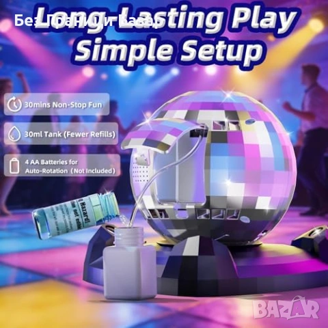 Нова автоматична машина за балони за деца с LED и 360 ротация парти играчка, снимка 3 - Други - 54225803