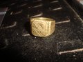СТАР ПОЗЛАТЕН БРОНЗОВ ПРЪСТЕН ОРНАМЕНТИРАН РЪЧНО МАЙСТОРСКА АРТ ИЗРАБОТКА МАСИВЕН 20312, снимка 5