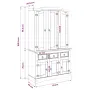 vidaXL Висок шкаф Corona, бял, 112x43x191,5 см, мексикански бор масив, снимка 10