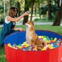 Бебешки басейн за топки, сгъваем, преносим детски басейн, червен 80 см, снимка 2
