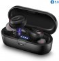 ПРОМО Bluetooth 5.0 безжични слушалки със зарядна станция/кейс, снимка 1 - Слушалки, hands-free - 31254314