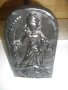 Голяма Масивна Чугунена Емблема-SAUCTA BARBARA/Света Варвара-2,0 кг-20х11,5см-Нова-Герм-За Декорация, снимка 10