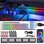 RAINBOW LED амбиентно осветление за автомобили с RGB 256 цвята, 14 в 1, снимка 1