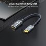4K DP DisplayPort към HDMI мъжки към женски преобразувател, позлатен, 30 см, снимка 5