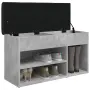 vidaXL Пейка за обувки, бетонно сив, 82x32x45,5 см, инженерно дърво, снимка 4