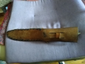 Ловен нож от соца калъф естествена кожа метален гард ръчно правен от майстор с инициали нов , снимка 12