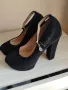 Черни велурени обувки  на ток и платформа, снимка 3