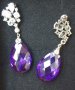Сребърни обеци с пурпурни Аметисти / проба 925 и житен клас, снимка 4