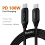 Toocki 100W кабел с дисплей Type C към Type C PD бързо зареждане и пренос на данни, снимка 2