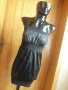 Черна къса рокля бюстие със змийски принт С/М, снимка 1