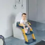 Преносима тоалетна седалка със стълба, мек силиконов PU, жълто и синьо, снимка 2