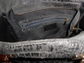 Черна кожена чанта genuine leather Made in Italy, снимка 5