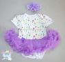 Комплект "Точици" боди рокличка, пантофки и лента за коса, снимка 2