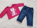 Ватирани дънки и блуза 68-74см., снимка 3