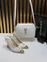 Yves Saint Laurent Дамски Бели Обувки Със Златисти Акценти На Ток Код SEM-246, снимка 3