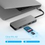 LENTION USB C хъб с 4K HDMI, 3 USB порта, Type C PD, SD/Micro SD адаптер за четец на карти, сребрист, снимка 4
